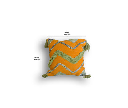 Orange Love Tufted Cushion Cover-Orange