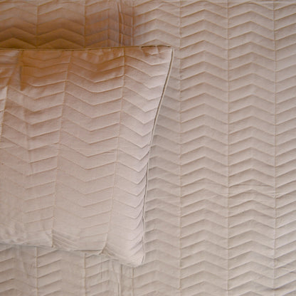 Abstract Solid Quilted Bedcover- Pastel Brown