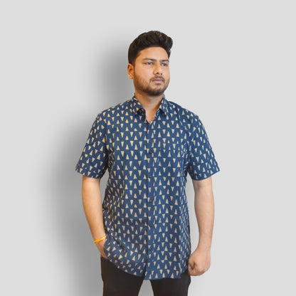 Kone Cotton Slim Shirt- Blue