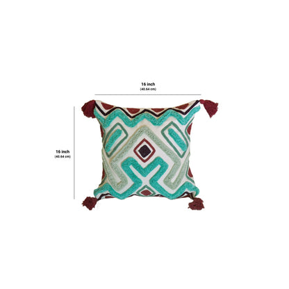 Tufted Zig Zag Cushion Cover- Torquoise