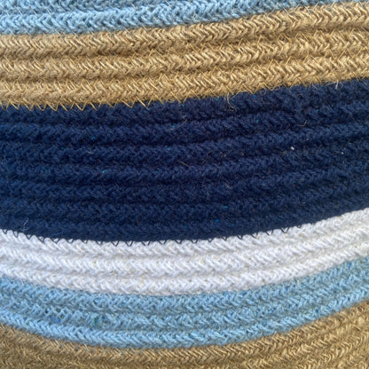 Jute Bag Blue Stripes